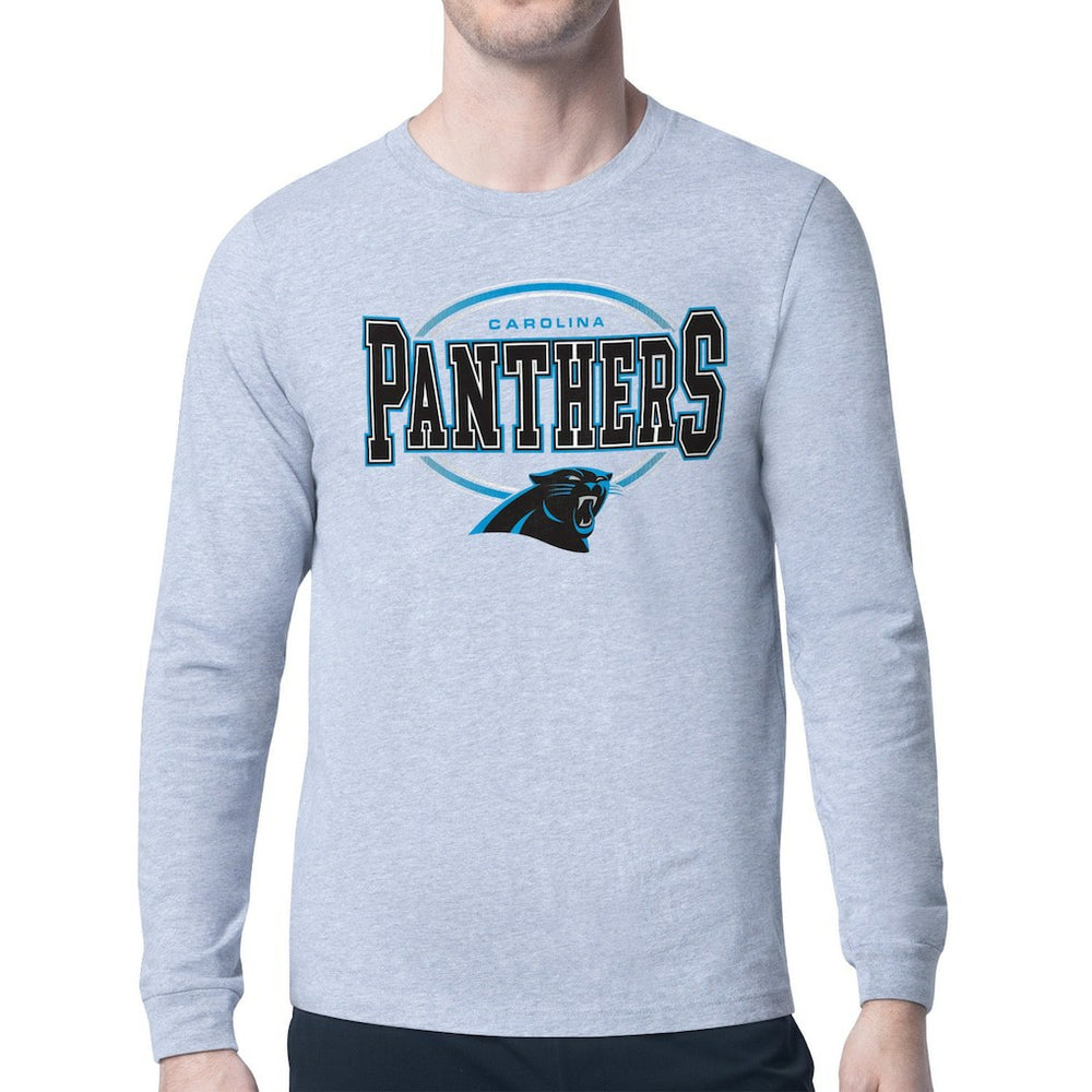 Carolina Panthers Starter Team Track Graphic Long Sleeve T-Shirt - Heather Gray on sale