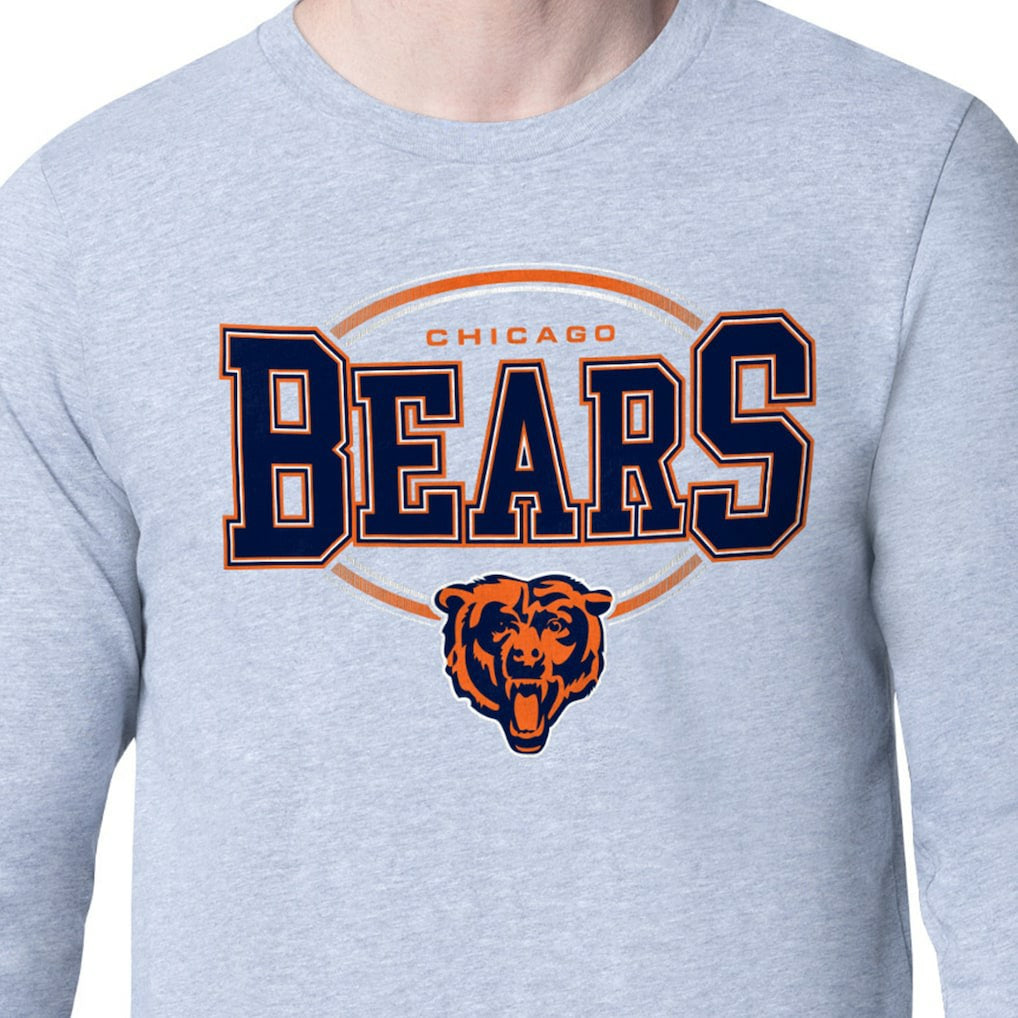 Chicago Bears Starter Team Track Graphic Long Sleeve T-Shirt - Heather Gray cheap
