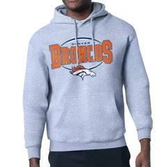Denver Broncos Starter Team Track Graphic Pullover Hoodie - Heather Gray sale