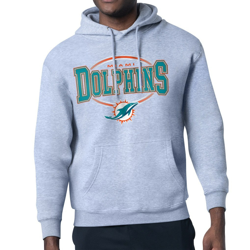 Miami Dolphins Starter Team Track Graphic Pullover Hoodie - Heather Gray on sale