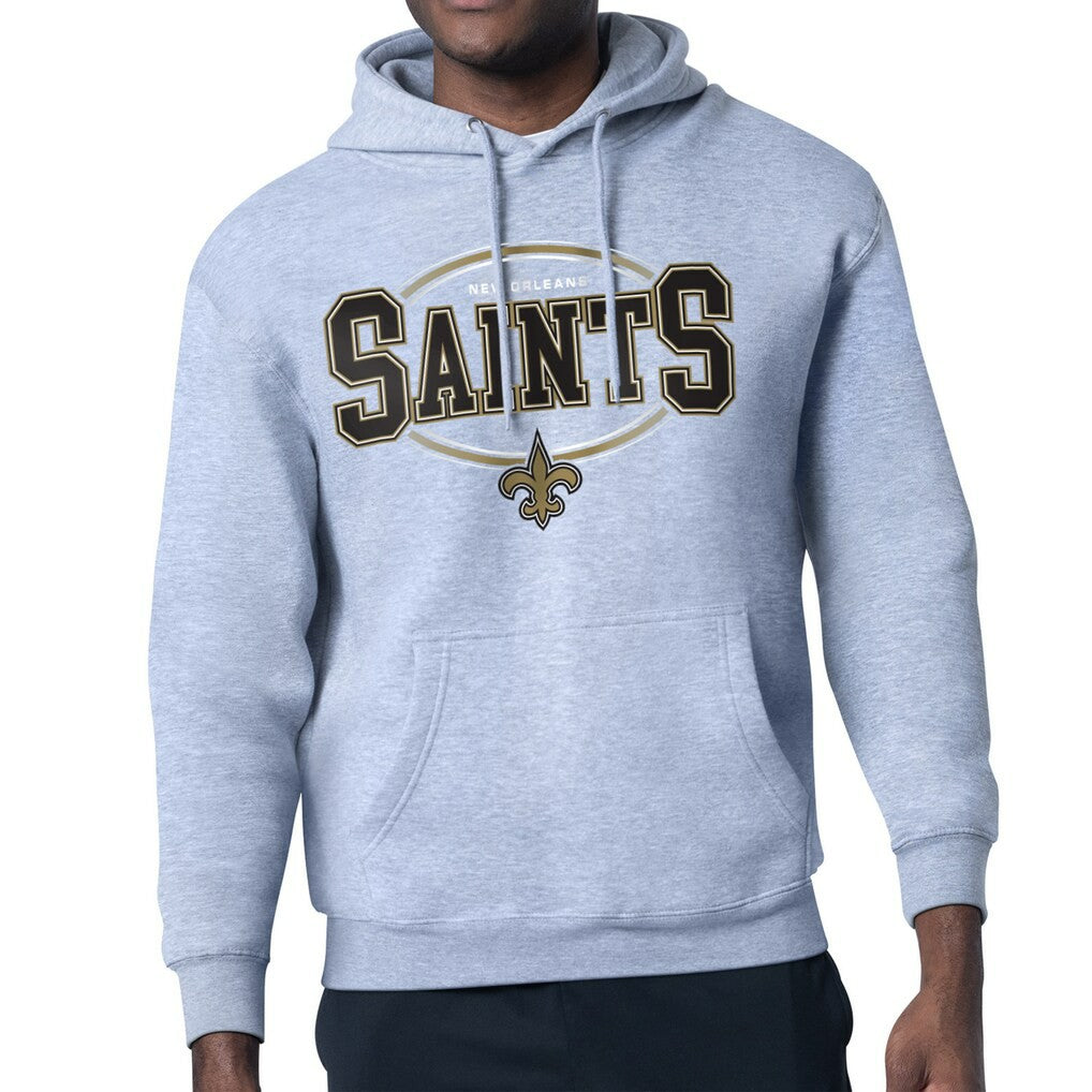 New Orleans Saints Starter Team Track Graphic Pullover Hoodie - Heather Gray outlet