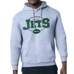 New York Jets Starter Team Track Graphic Pullover Hoodie - Heather Gray for sale