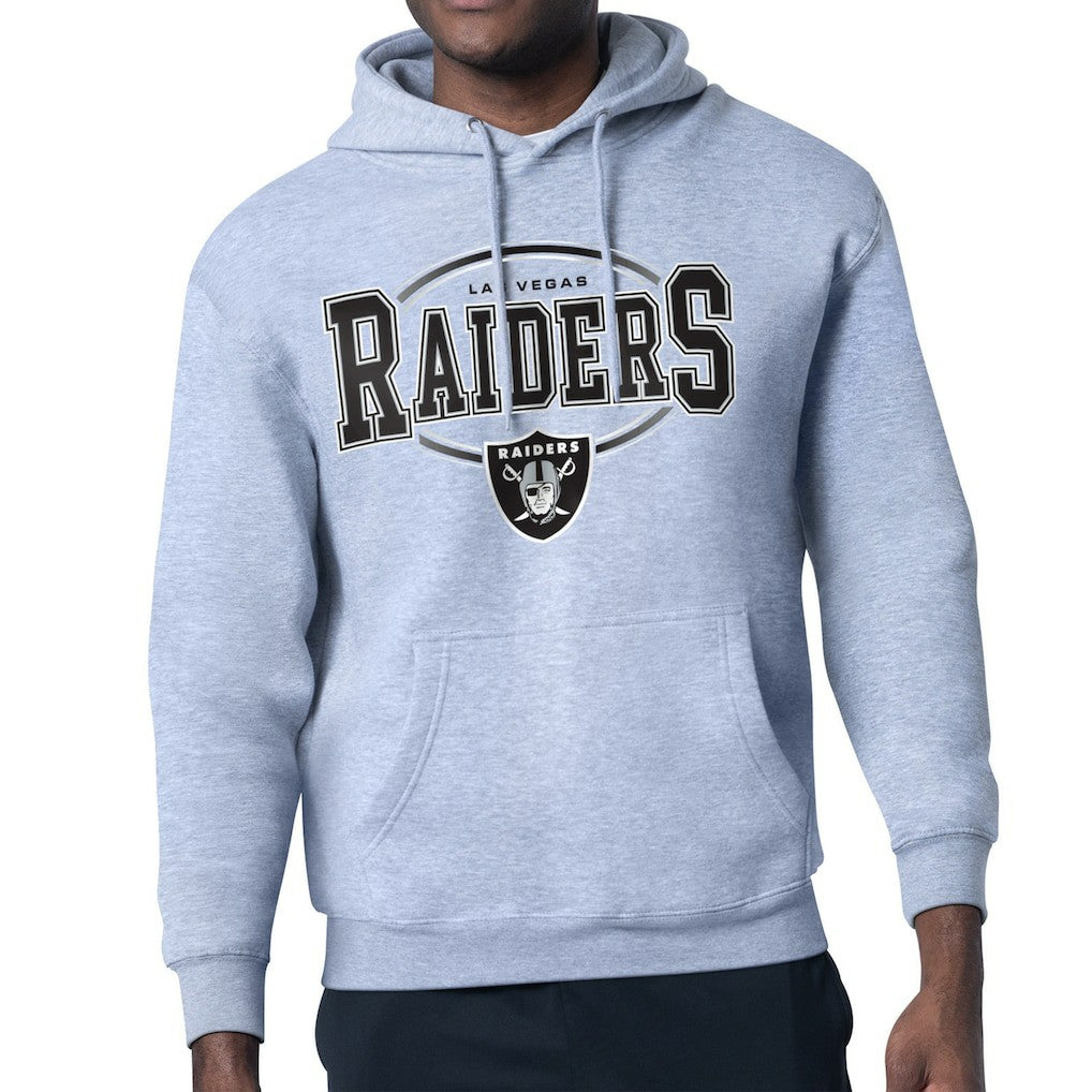 Las Vegas Raiders Starter Team Track Graphic Pullover Hoodie - Heather Gray sale