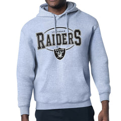 Las Vegas Raiders Starter Team Track Graphic Pullover Hoodie - Heather Gray sale