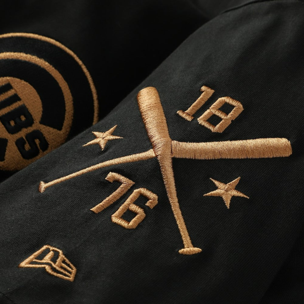 Chicago Cubs Bronze Logo with Cross Bats Established T-Shirt Black