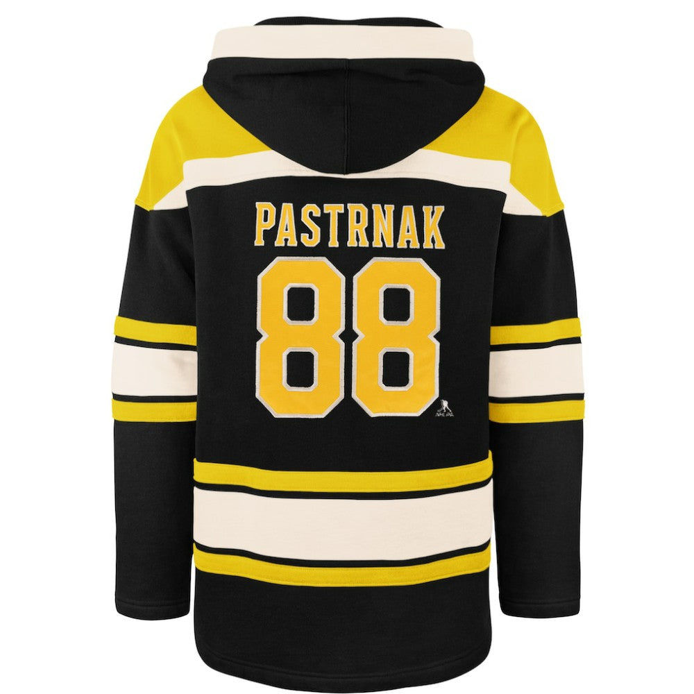 David Pastrnak Boston Bruins '47 Player Name & Number Lacer Hoodie - Black Hoodies