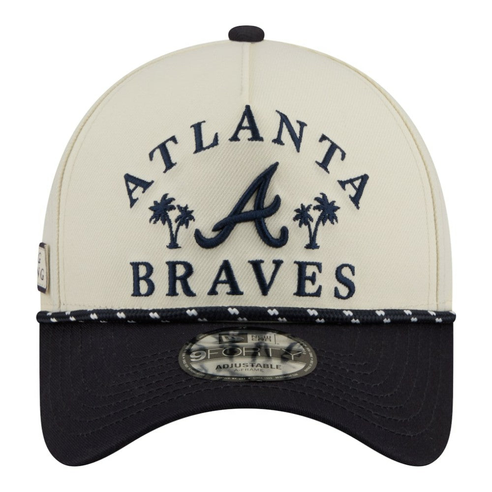 Atlanta Braves 2026 Spring Training Fan Pack Rope A-Frame 9FORTY Adjustable Hat Cream