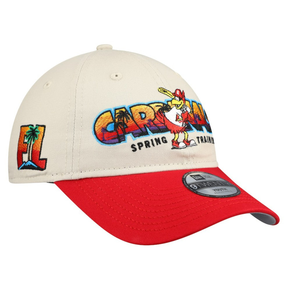 St. Louis Cardinals Youth 2026 Spring Training Fan Pack Batter 9TWENTY Adjustable Hat Stone/Red