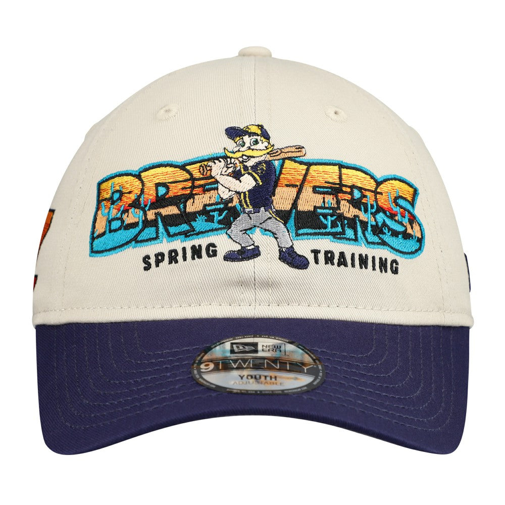 Milwaukee Brewers Youth 2026 Spring Training Fan Pack Batter 9TWENTY Adjustable Hat Stone/Navy