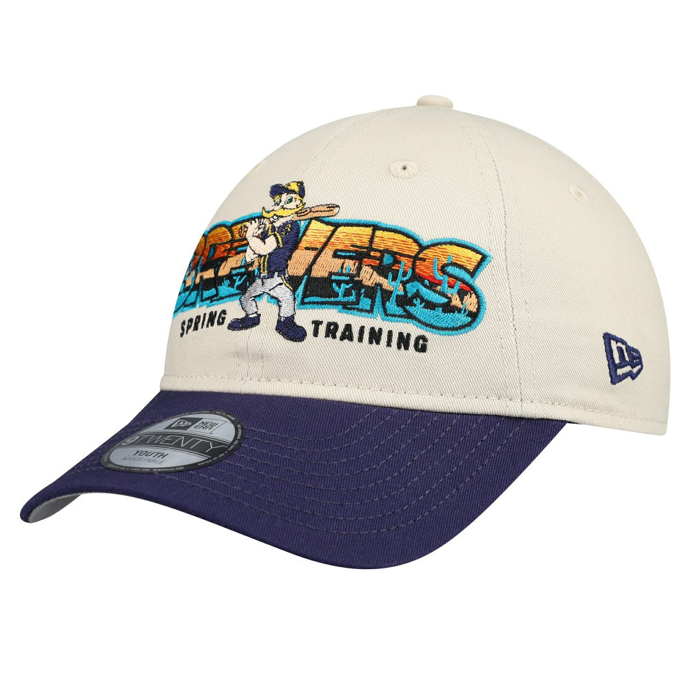 Milwaukee Brewers Youth 2026 Spring Training Fan Pack Batter 9TWENTY Adjustable Hat Stone/Navy