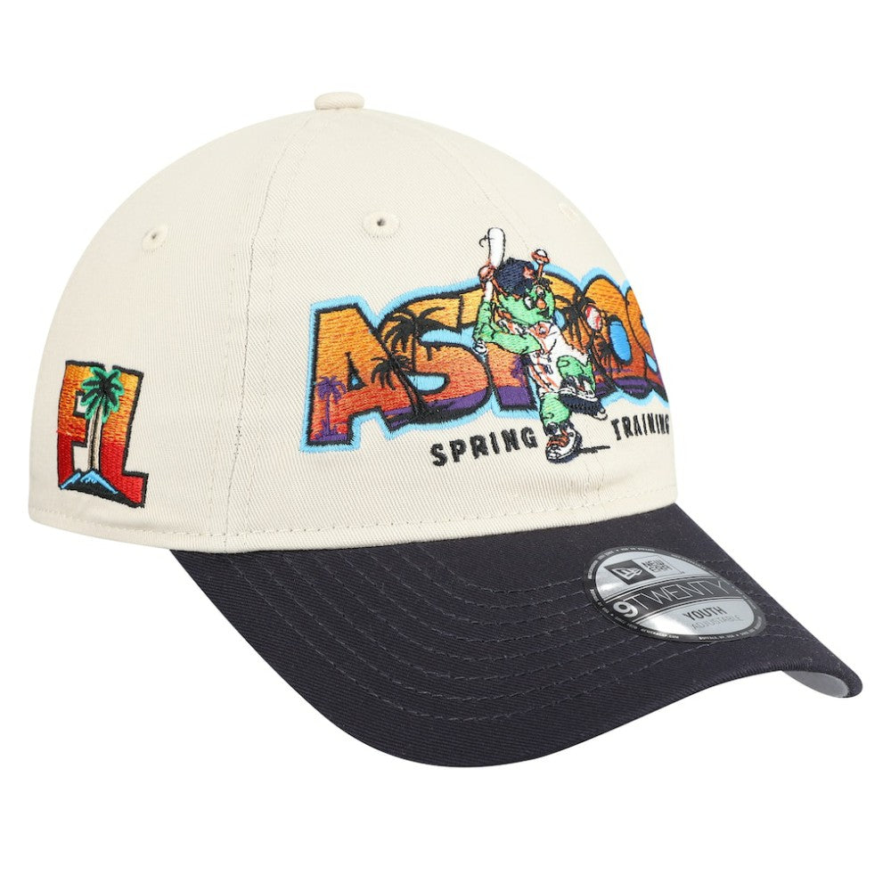 Houston Astros Youth 2026 Spring Training Fan Pack Batter 9TWENTY Adjustable Hat Stone/Navy