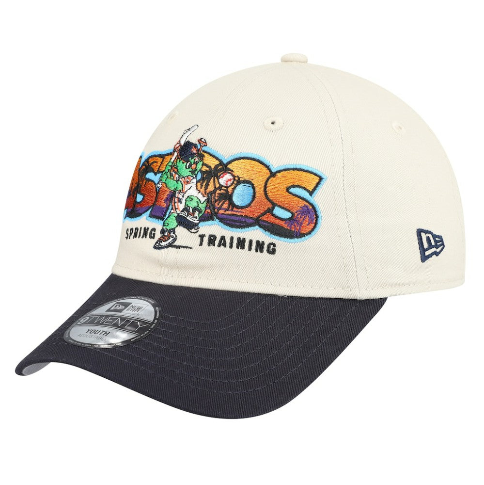 Houston Astros Youth 2026 Spring Training Fan Pack Batter 9TWENTY Adjustable Hat Stone/Navy