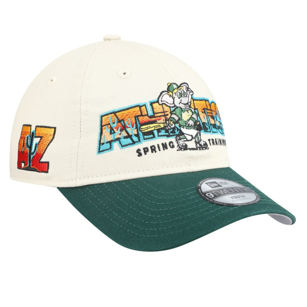 Athletics Youth 2026 Spring Training Fan Pack Batter 9TWENTY Adjustable Hat Stone/Green