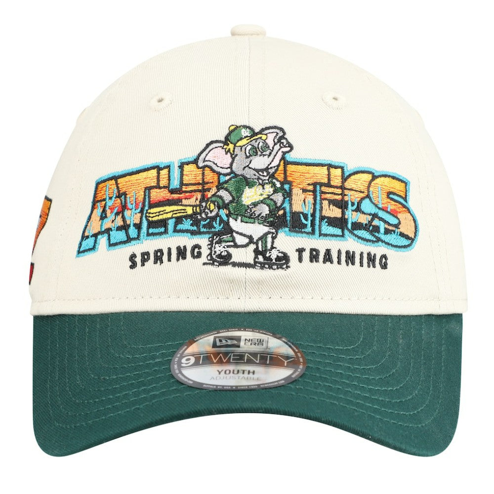 Athletics Youth 2026 Spring Training Fan Pack Batter 9TWENTY Adjustable Hat Stone/Green