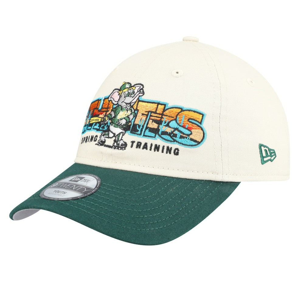 Athletics Youth 2026 Spring Training Fan Pack Batter 9TWENTY Adjustable Hat Stone/Green