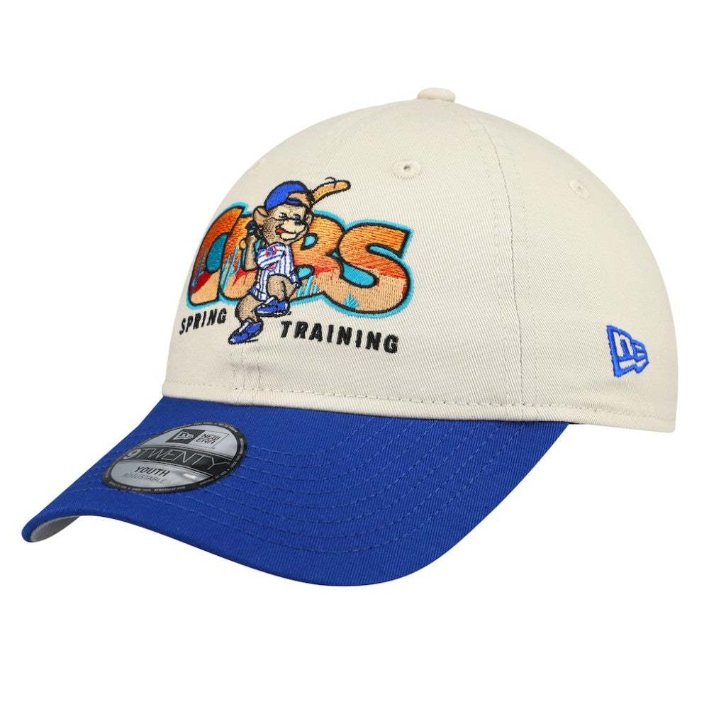 Chicago Cubs Youth 2026 Spring Training Fan Pack Batter 9TWENTY Adjustable Hat Stone/Royal