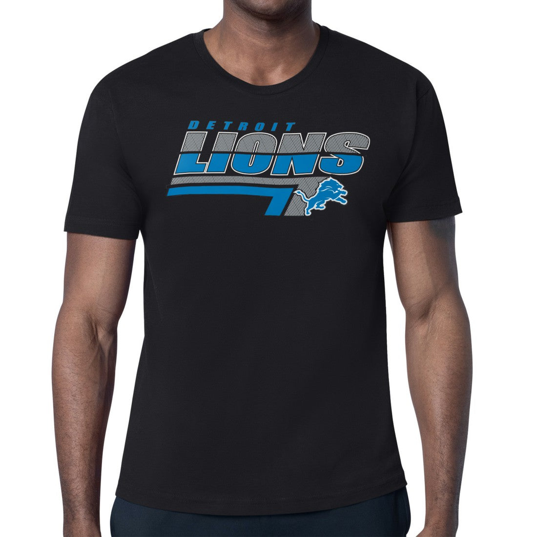Detroit Lions Starter Logo Push Graphic T-Shirt - Black cheap