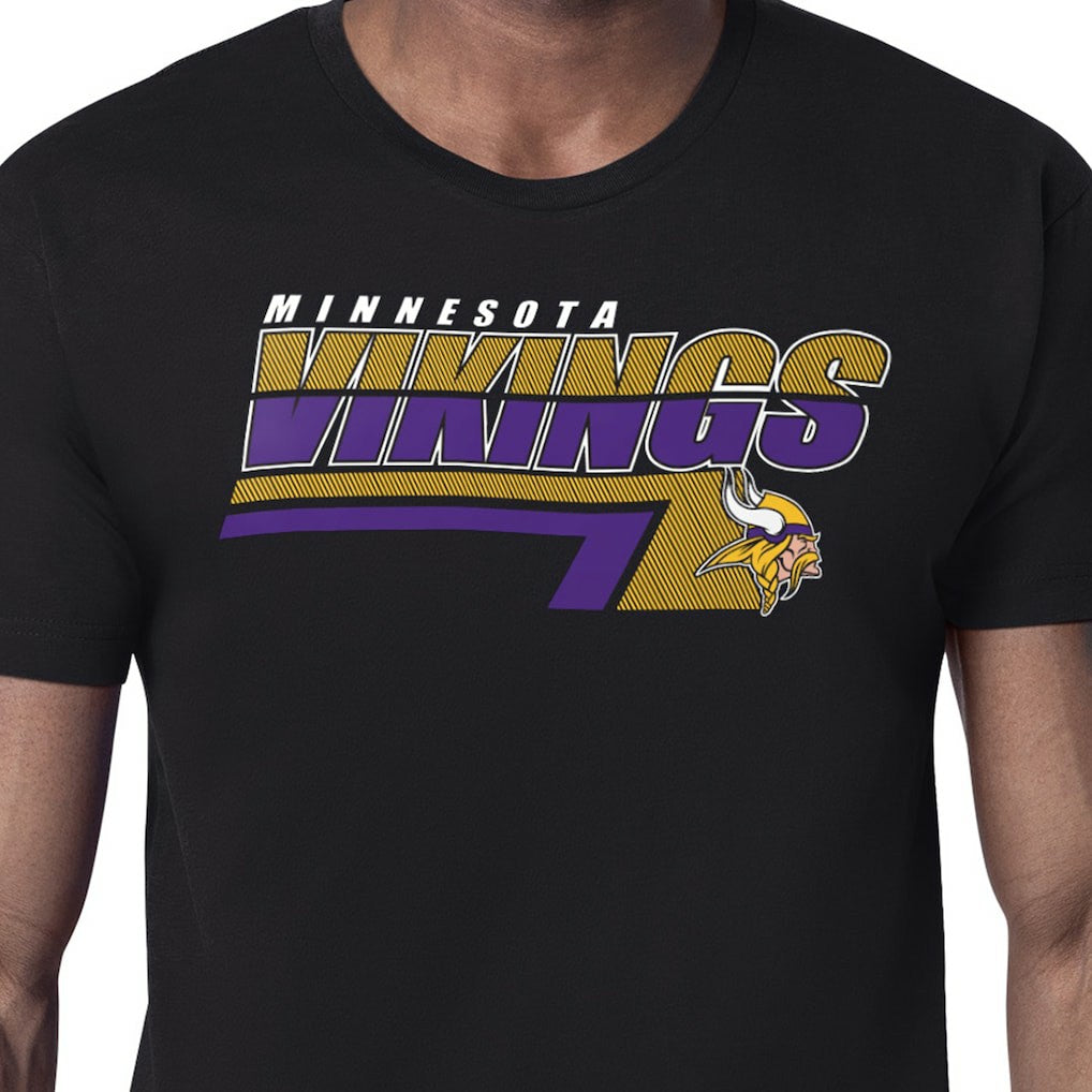 Minnesota Vikings Starter Logo Push Graphic T-Shirt - Black outlet