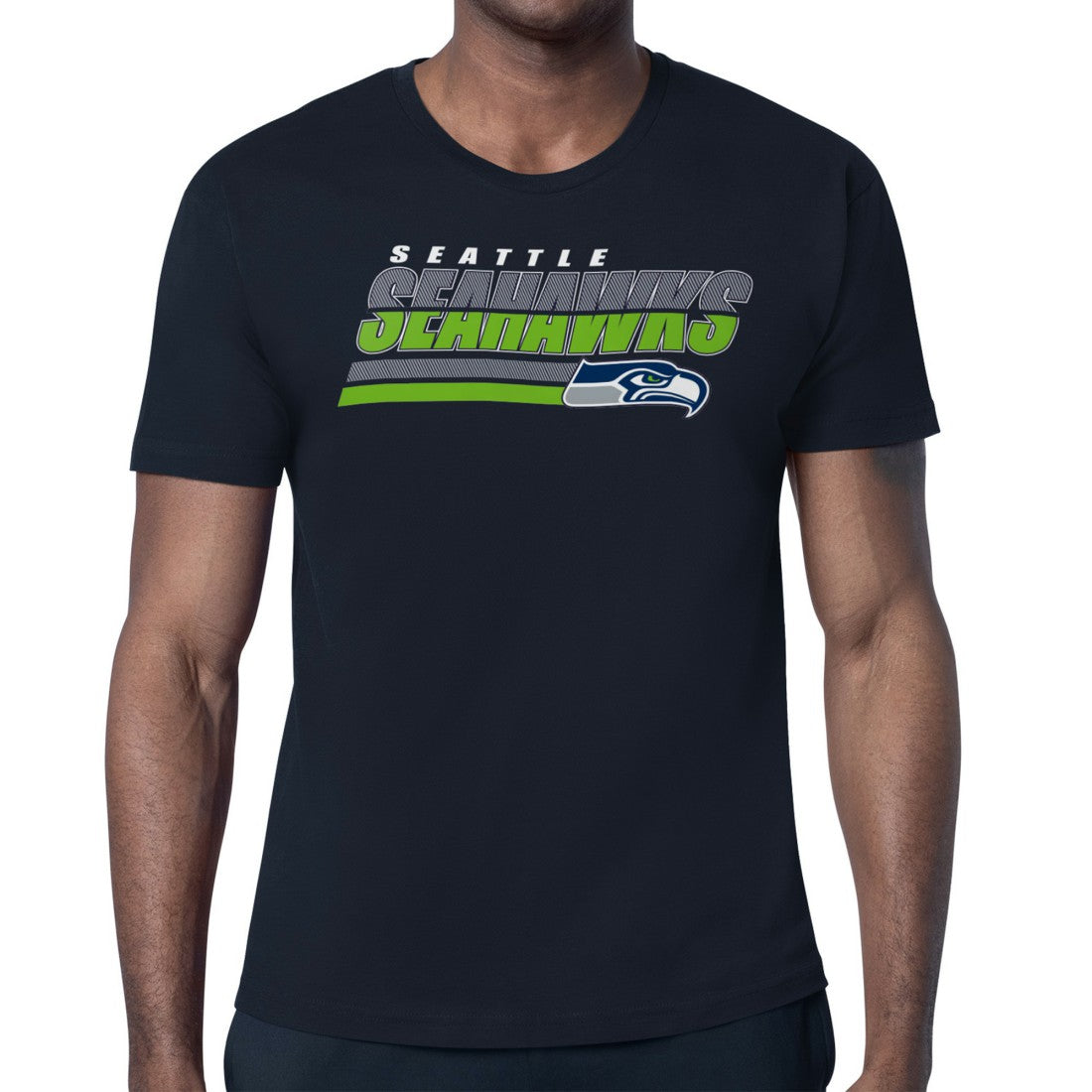 Seattle Seahawks Starter Logo Push Graphic T-Shirt - College Navy on sale