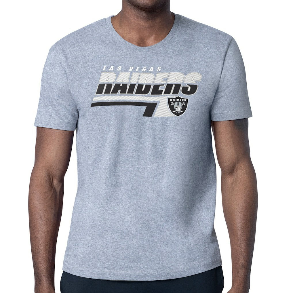 Las Vegas Raiders Starter Logo Push Graphic T-Shirt - Heather Gray for sale
