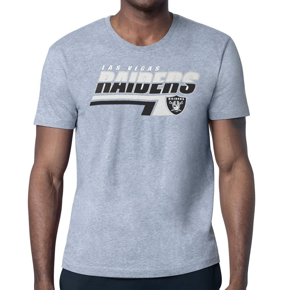 Las Vegas Raiders Starter Logo Push Graphic T-Shirt - Heather Gray for sale