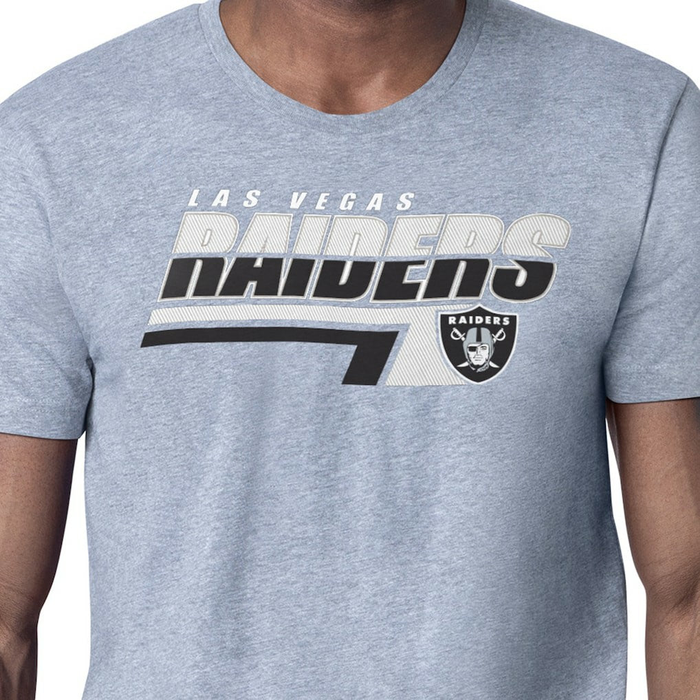 Las Vegas Raiders Starter Logo Push Graphic T-Shirt - Heather Gray for sale
