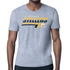 Pittsburgh Steelers Starter Logo Push Graphic T-Shirt - Heather Gray discount