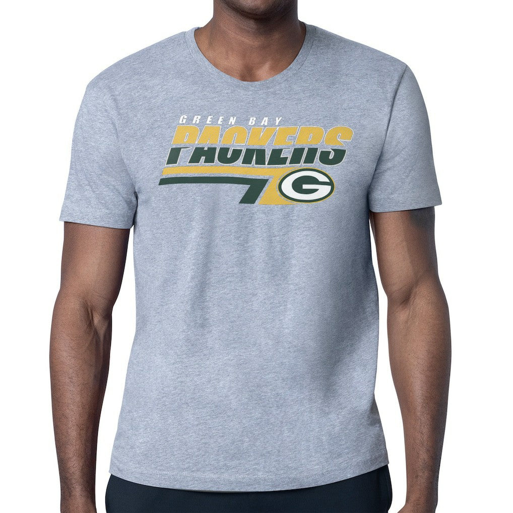 Green Bay Packers Starter Logo Push Graphic T-Shirt - Heather Gray discount