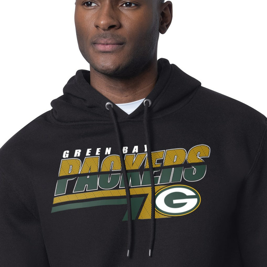 Green Bay Packers Starter Logo Push Graphic Hoodie - Black sale