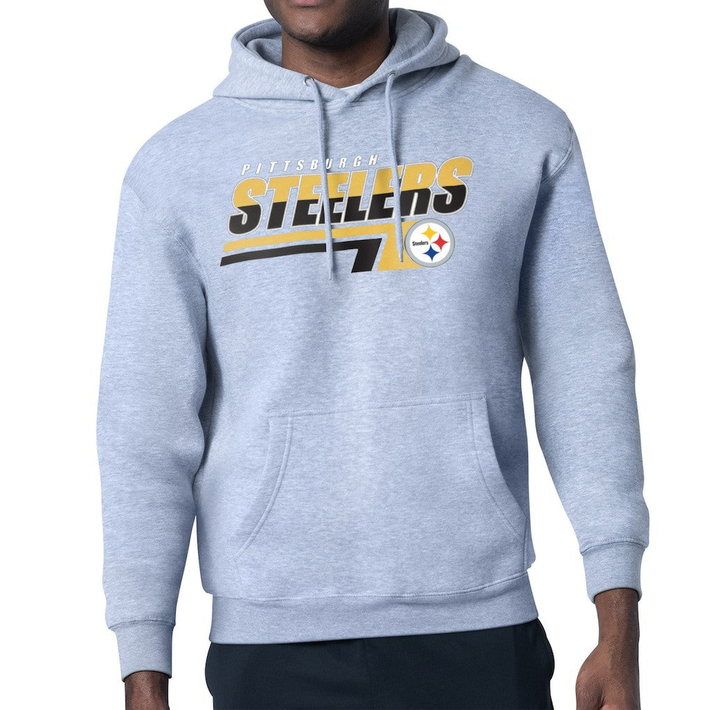 Pittsburgh Steelers Starter Logo Push Graphic Hoodie - Heather Gray on sale