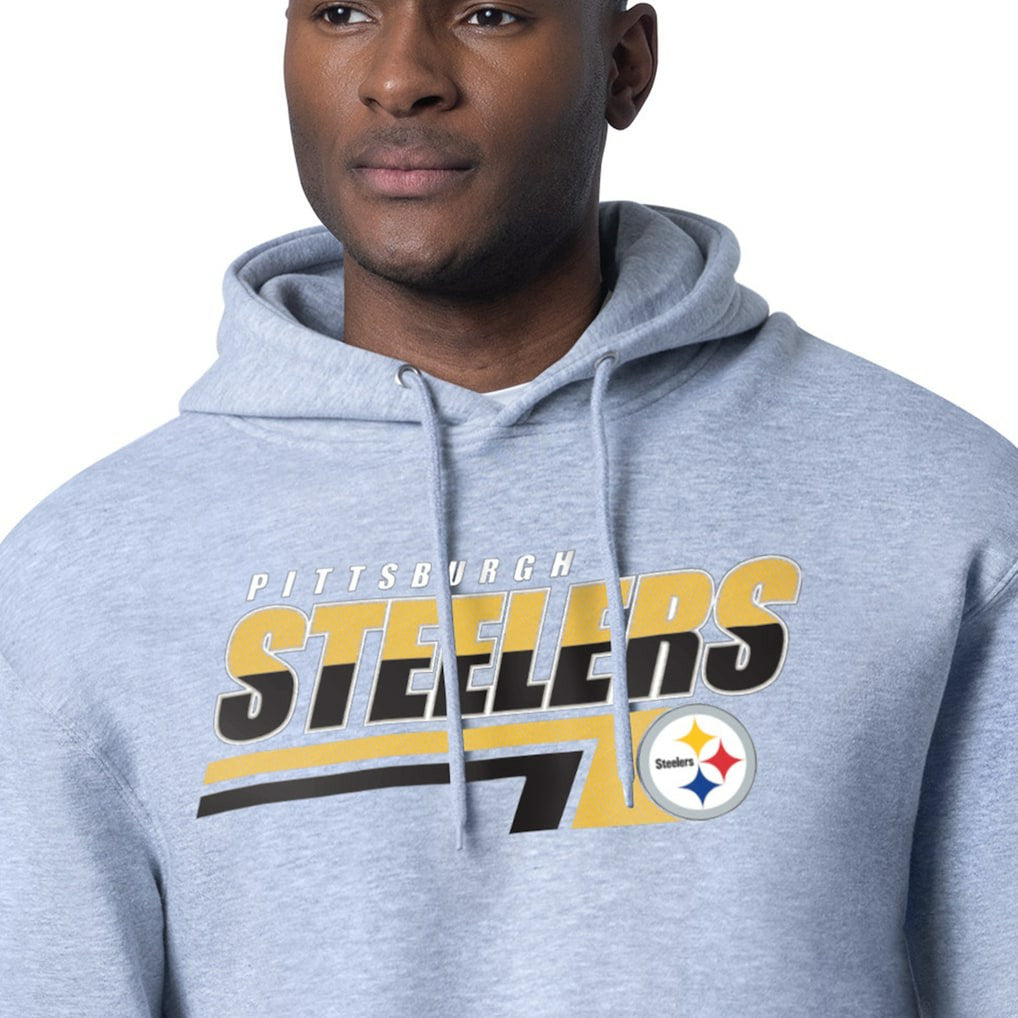 Pittsburgh Steelers Starter Logo Push Graphic Hoodie - Heather Gray on sale