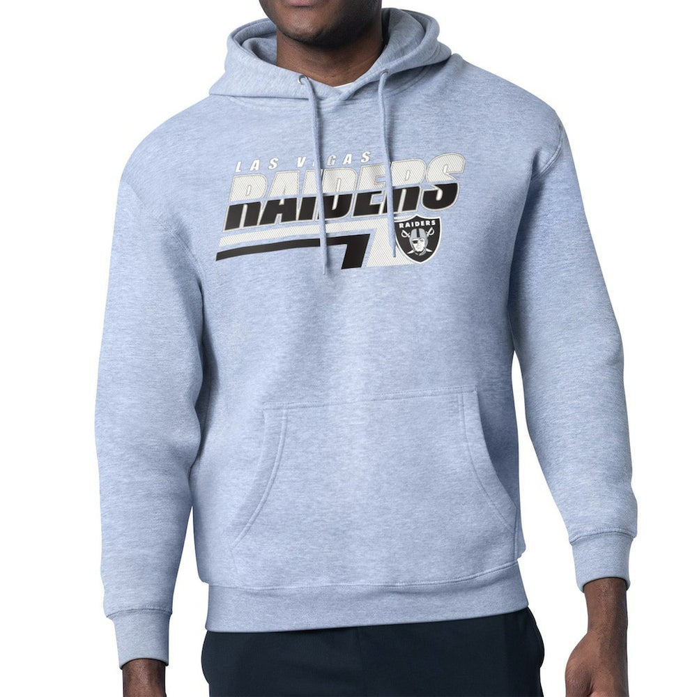 Las Vegas Raiders Starter Logo Push Graphic Hoodie - Heather Gray on sale