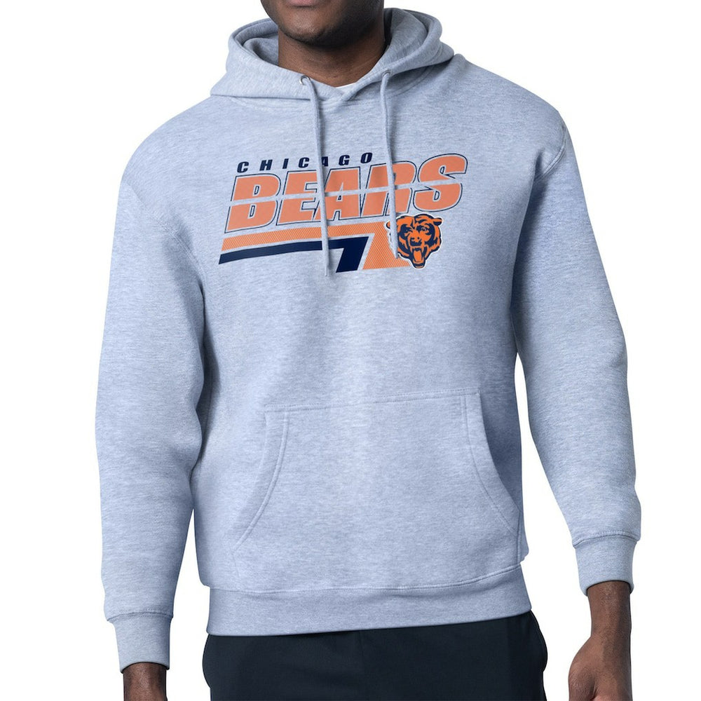 Chicago Bears Starter Logo Push Graphic Hoodie - Heather Gray discount