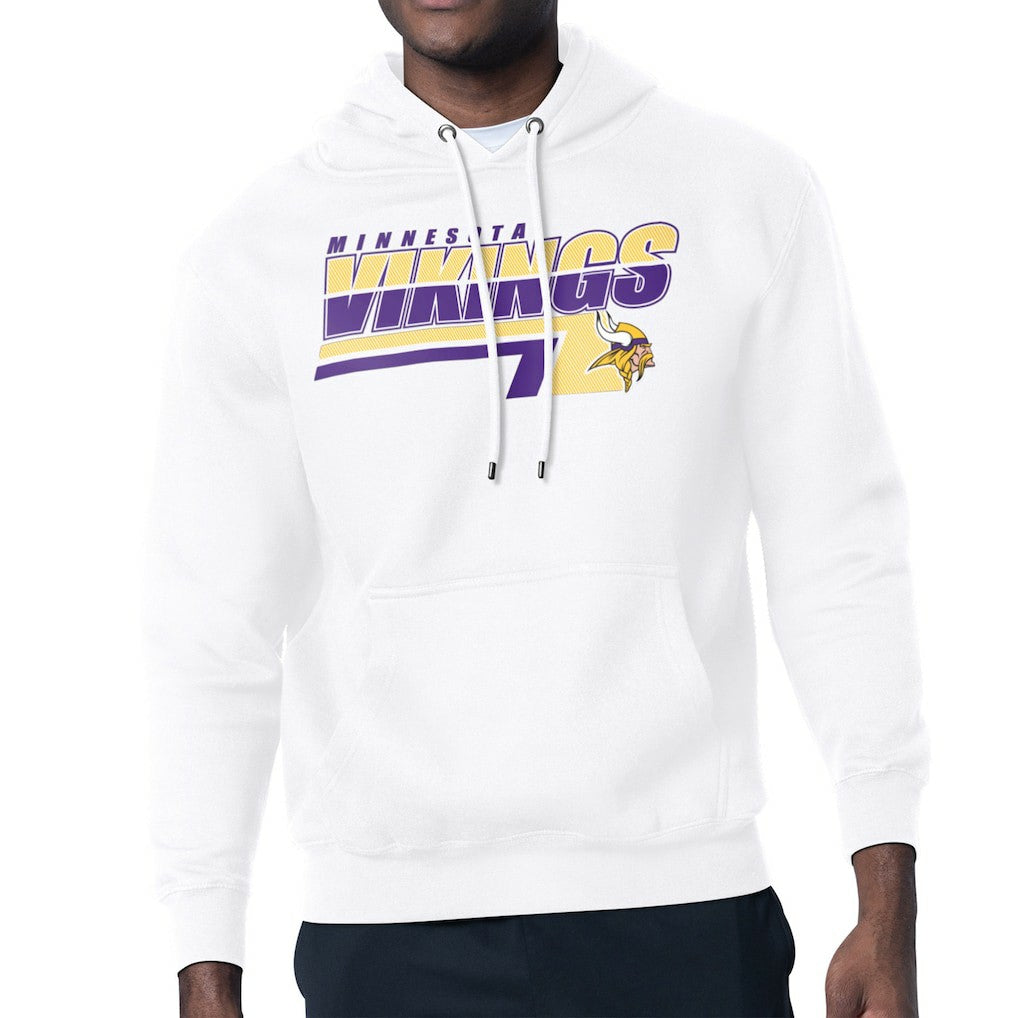 Minnesota Vikings Starter Logo Push Graphic Hoodie - White on sale