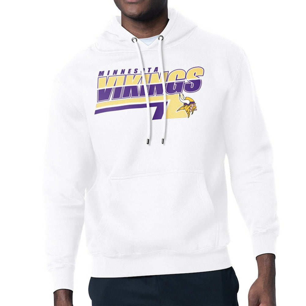 Minnesota Vikings Starter Logo Push Graphic Hoodie - White on sale
