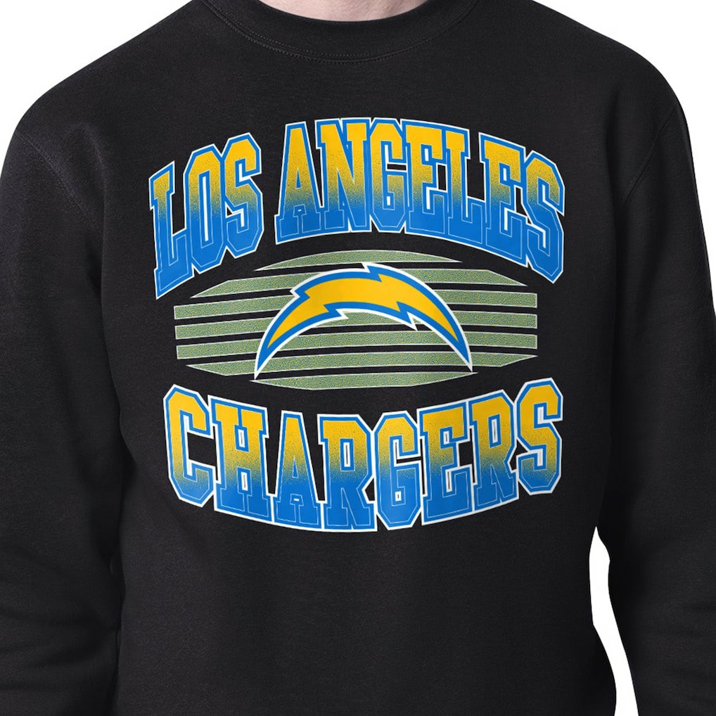 Los Angeles Chargers Starter Team Grit Graphic Fleece Pullover Sweatshirt - Black on sale