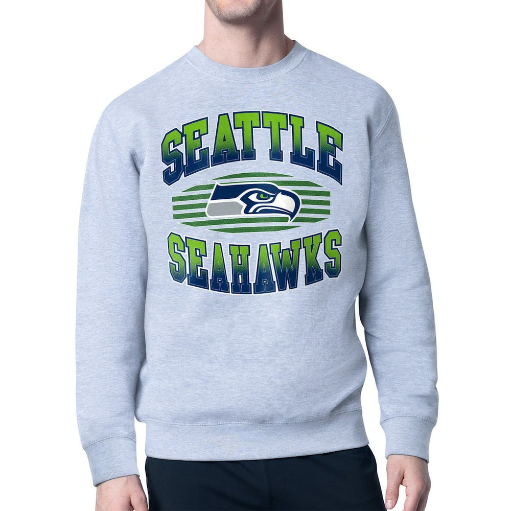 Seattle Seahawks Starter Team Grit Graphic Fleece Pullover Sweatshirt - Heather Gray outlet