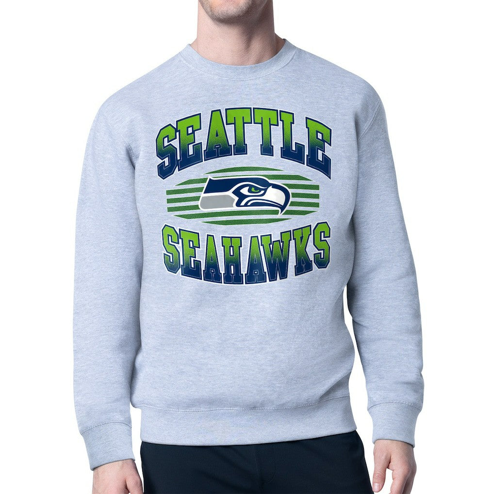 Seattle Seahawks Starter Team Grit Graphic Fleece Pullover Sweatshirt - Heather Gray outlet