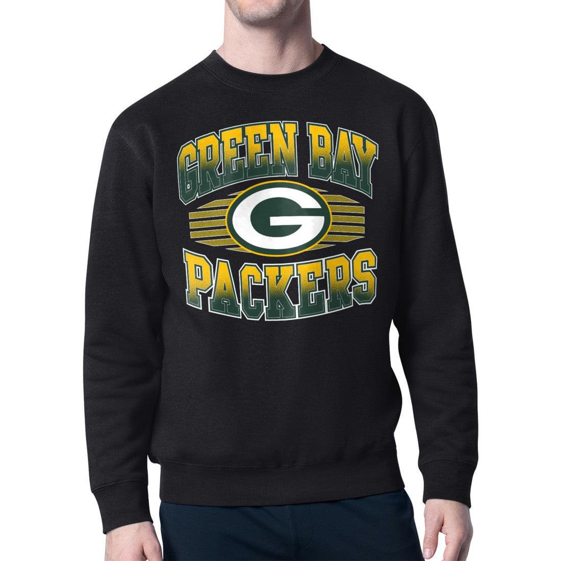 Green Bay Packers Starter Team Grit Graphic Fleece Pullover Sweatshirt - Black for sale