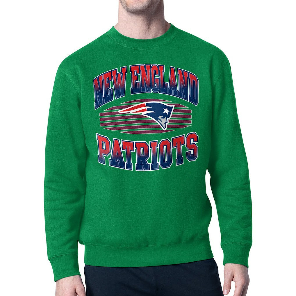 New England Patriots Starter Team Grit Graphic Fleece Pullover Sweatshirt - Kelly Green for sale