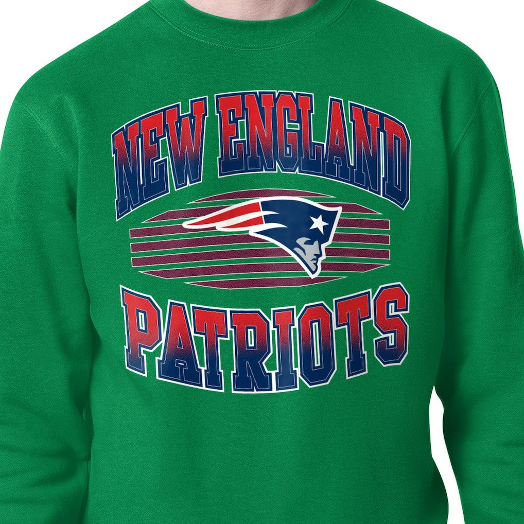 New England Patriots Starter Team Grit Graphic Fleece Pullover Sweatshirt - Kelly Green for sale