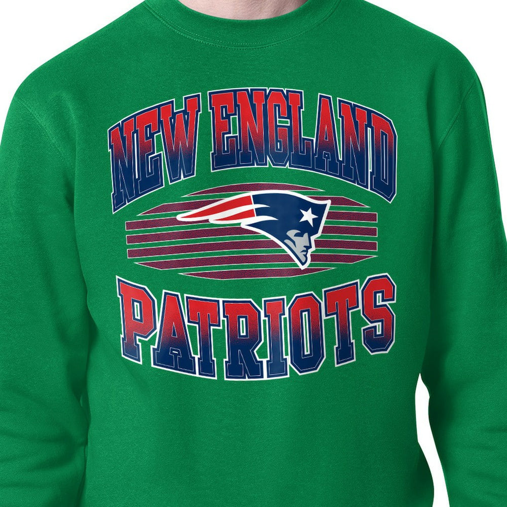 New England Patriots Starter Team Grit Graphic Fleece Pullover Sweatshirt - Kelly Green for sale