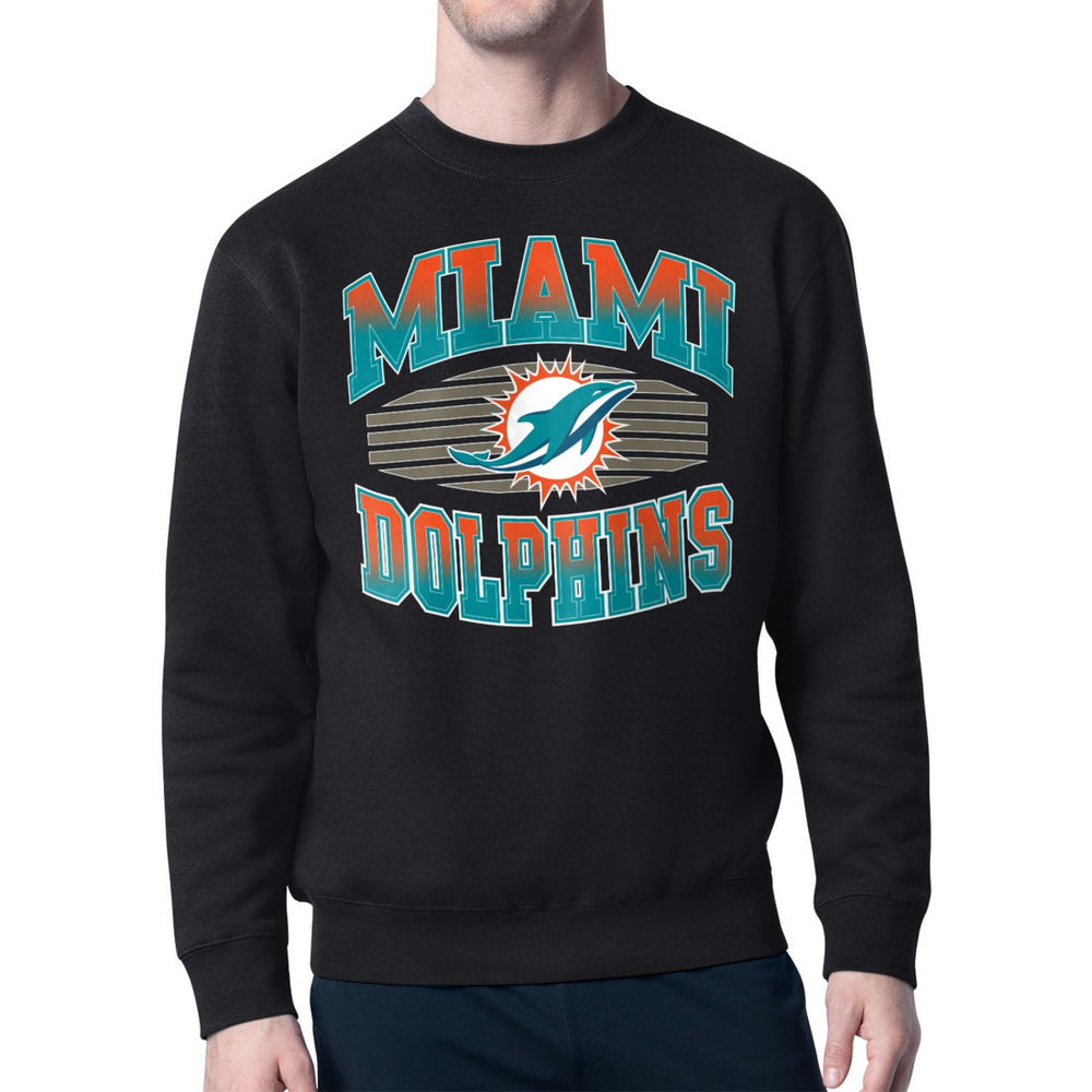 Miami Dolphins Starter Team Grit Graphic Fleece Pullover Sweatshirt - Black for sale