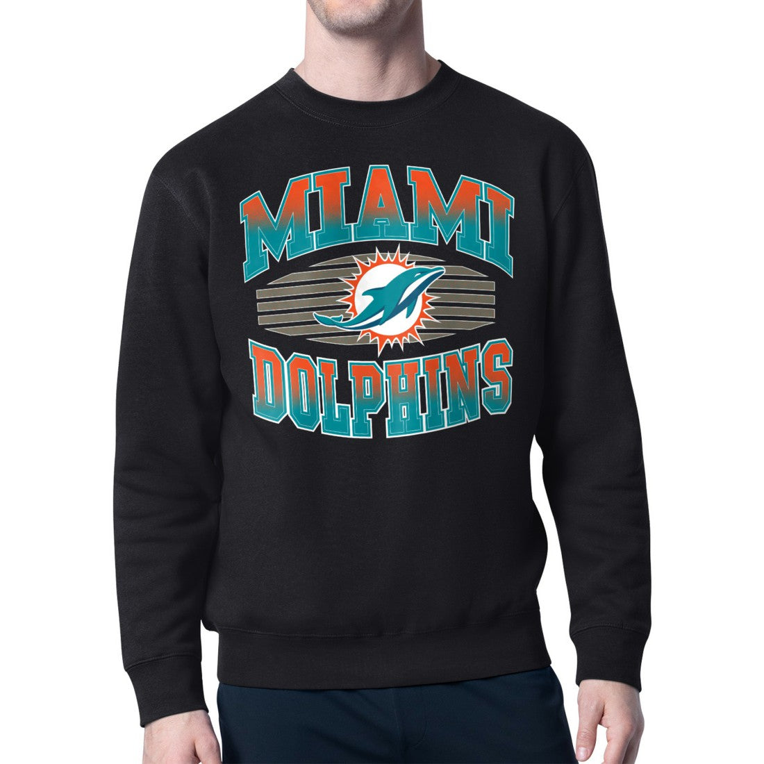 Miami Dolphins Starter Team Grit Graphic Fleece Pullover Sweatshirt - Black for sale
