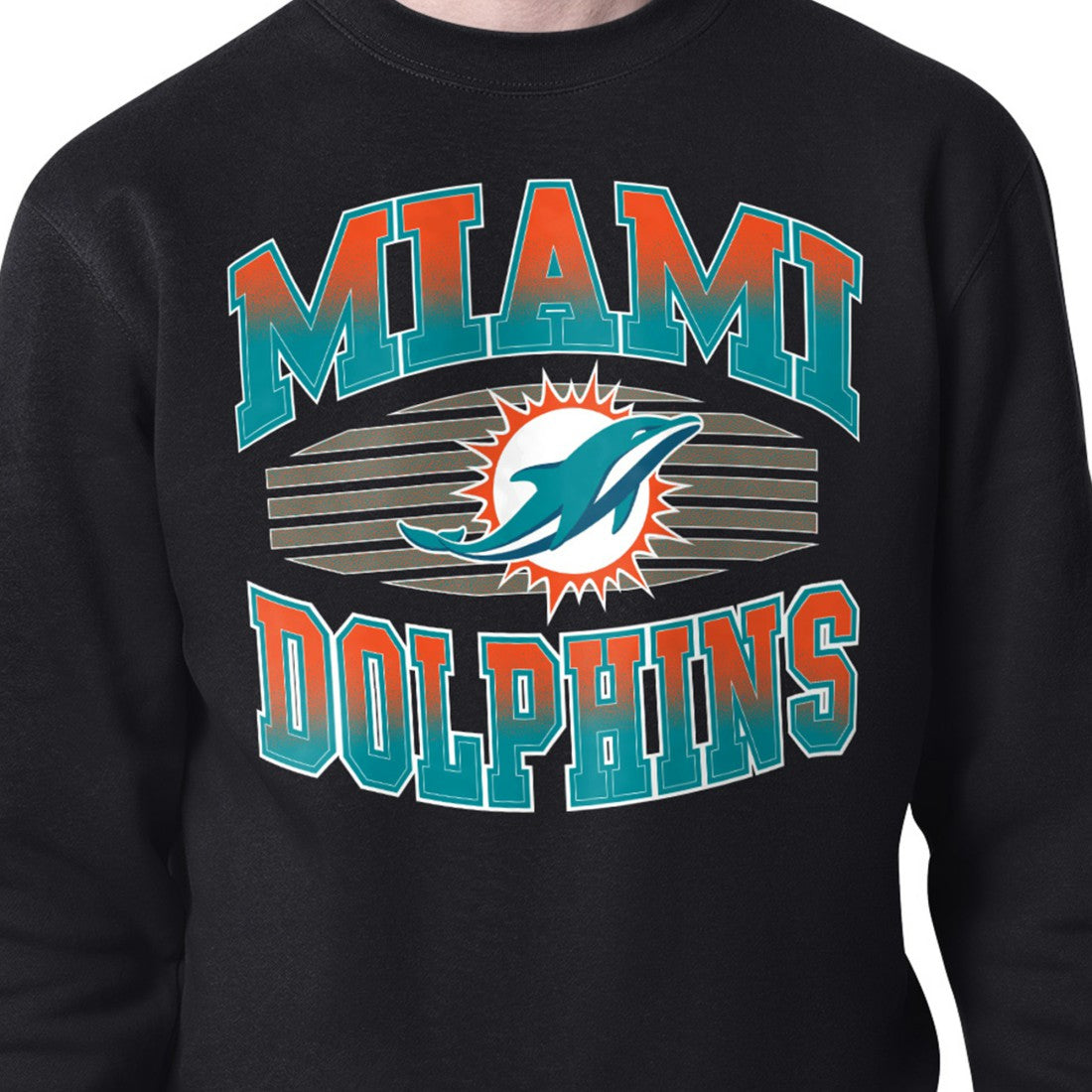 Miami Dolphins Starter Team Grit Graphic Fleece Pullover Sweatshirt - Black for sale