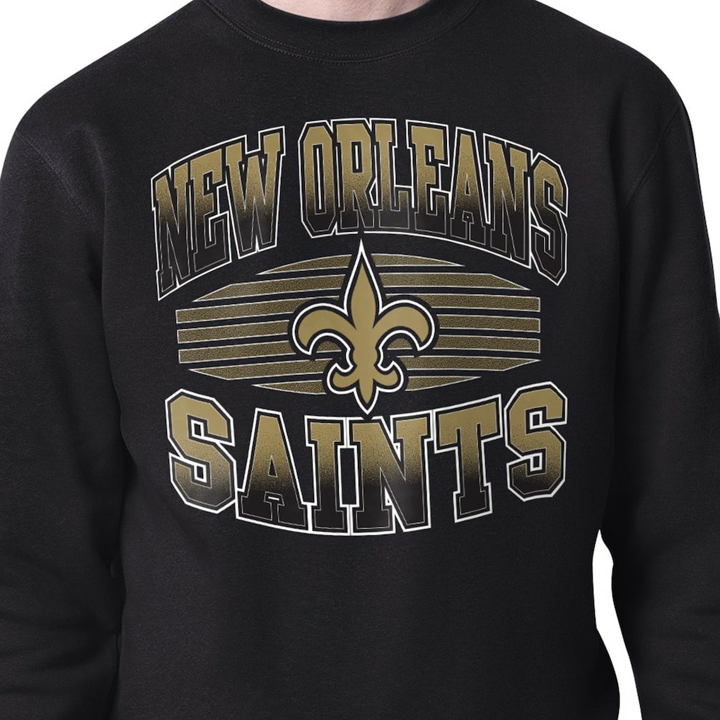 New Orleans Saints Starter Team Grit Graphic Fleece Pullover Sweatshirt - Black sale