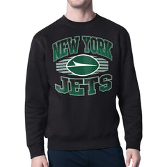 New York Jets Starter Team Grit Graphic Fleece Pullover Sweatshirt - Black outlet