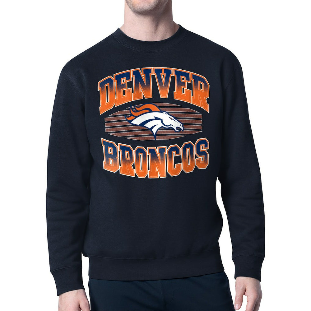 Denver Broncos Starter Team Grit Graphic Fleece Pullover Sweatshirt - Navy for sale