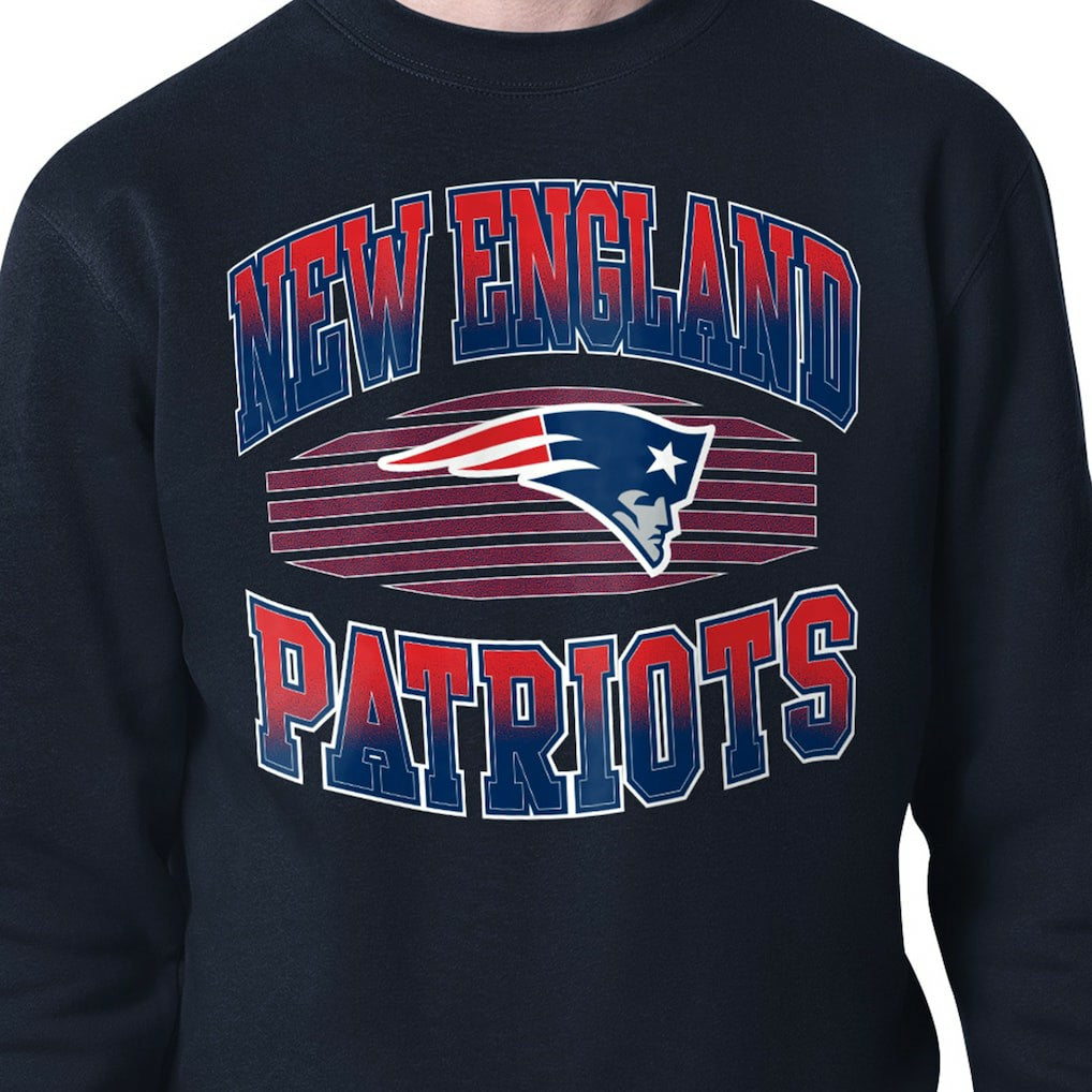 New England Patriots Starter Team Grit Graphic Fleece Pullover Sweatshirt - Navy discount