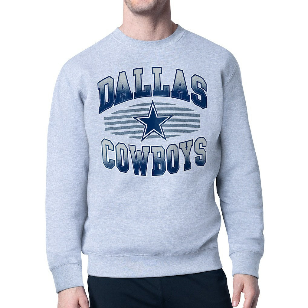 Dallas Cowboys Starter Team Grit Graphic Fleece Pullover Sweatshirt - Heather Gray online